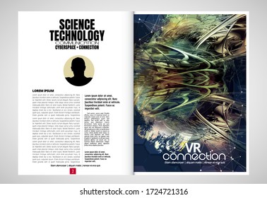 E-Book-Anwendungsdesign, abstraktes Technologiekonzept mit 3D-Rendering-Hintergrund