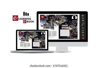 Diseño de aplicaciones de libros electrónicos con concepto de tecnología abstracta en segundo plano