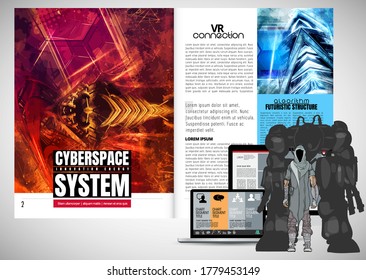 E-book application design, abstract technology concept with 3D rendering background