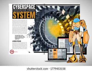 E-book application design, abstract technology concept with 3D rendering background
