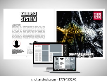 E-book application design, abstract technology concept with 3D rendering background