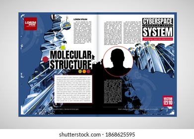 E-Book-Anwendungsdesign mit abstraktem Technologiekonzept im Hintergrund