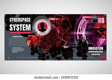 E-book application design with abstract technology concept in background