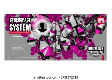 E-book application design with abstract technology concept in background