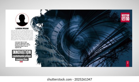 E-book application design with abstract technology concept in background