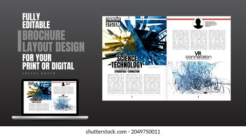 E-book application design with abstract technology concept in background