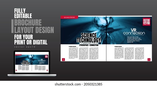 E-book application design with abstract technology concept in background