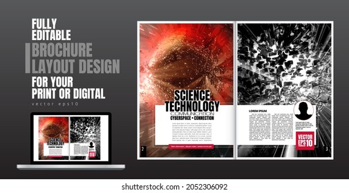 E-book application design with abstract technology concept in background