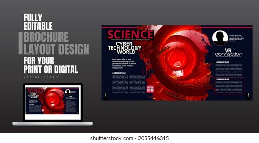Diseño de aplicaciones de libros electrónicos con concepto de tecnología abstracta 