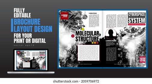 E-book application design with abstract technology concept in background