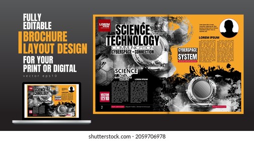 E-Book-Anwendungsdesign mit abstraktem Technologiekonzept im Hintergrund