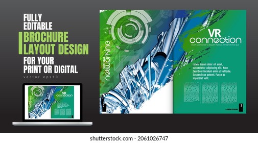 E-book application design with abstract technology concept in background