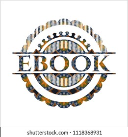 ebook arabesque emblem background. arabic decoration.