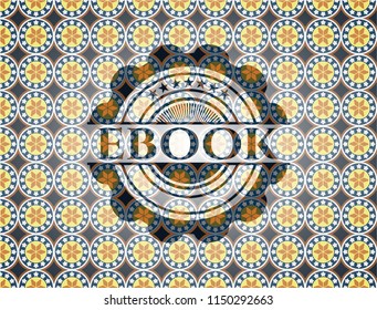 ebook arabesque emblem background. arabic decoration.