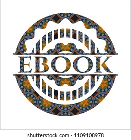 ebook arabesque style badge. arabic decoration.