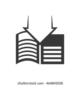 ebook arrow internet web reading lerning icon. Isolated and flat illustration. Vector graphic