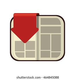 ebook arrow internet web reading lerning icon. Isolated and flat illustration. Vector graphic