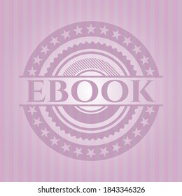 ebook badge with pink background. Vector design. 