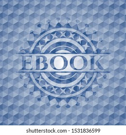 ebook blue badge with geometric pattern background. Vector Illustration. Detailed.