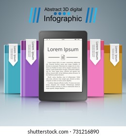 Ebook, book reader - business infographic. Vector eps 10