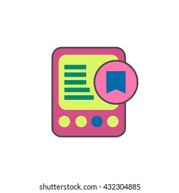 E-book with Bookmark Icon
