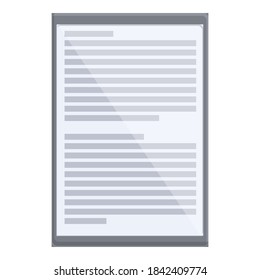 E-book bookshelf application icon. Cartoon of e-book bookshelf application vector icon for web design isolated on white background