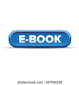 Ebook button blue vector