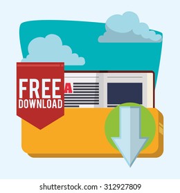 Ebook with cloud design, vector illustration 10 eps graphic