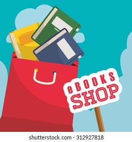 Ebook with cloud design, vector illustration 10 eps graphic