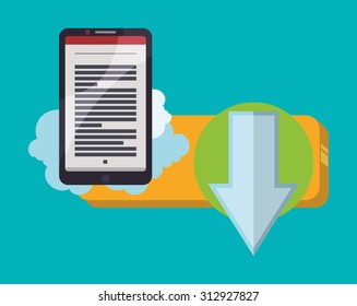 Ebook with cloud design, vector illustration 10 eps graphic