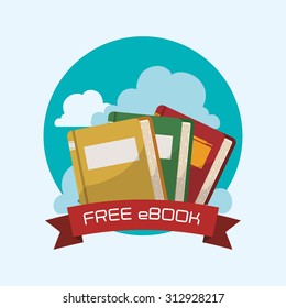 Ebook with cloud design, vector illustration 10 eps graphic