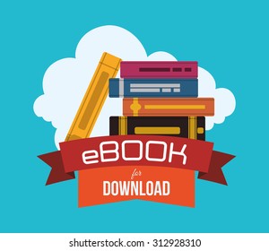 Ebook with cloud design, vector illustration 10 eps graphic