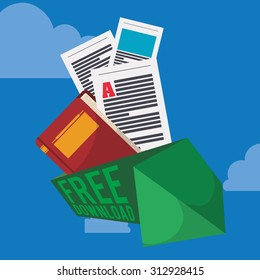 Ebook with cloud design, vector illustration 10 eps graphic