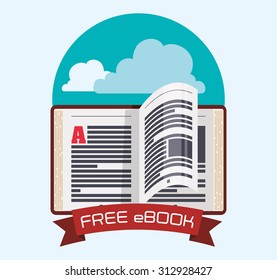Ebook with cloud design, vector illustration 10 eps graphic