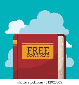 Ebook with cloud design, vector illustration 10 eps graphic