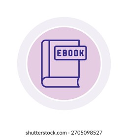 Ícone de círculo de cor de ebook, vetor, pixel perfect, arquivo ilustrador 