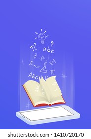 Ebook, concept is book on smart phone, oline bookstore ,media book on smart phone 