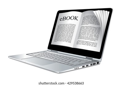 Ebook concept - laptop as electronic book 