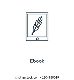Ebook concept line icon. Linear Ebook concept outline symbol design. This simple element illustration can be used for web and mobile UI/UX.