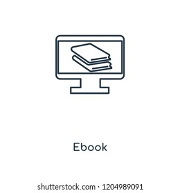 Ebook concept line icon. Linear Ebook concept outline symbol design. This simple element illustration can be used for web and mobile UI/UX.