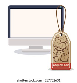 Ebook concept with technology gadget design, vector illustration eps 10