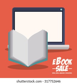 Ebook concept with technology gadget design, vector illustration eps 10