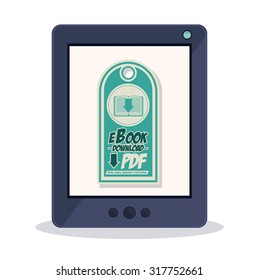 Ebook concept with technology gadget design, vector illustration eps 10