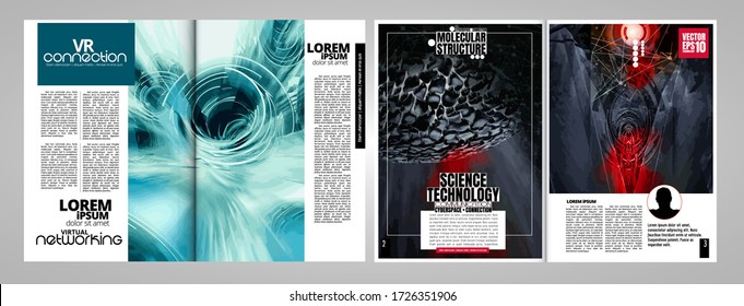 E-book design with abstract technology concept 