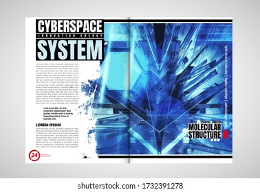 Design de E-book com conceito de tecnologia abstrata 