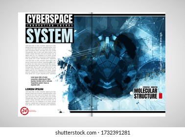 E-book design with abstract technology concept 