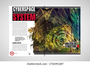 E-book design with abstract technology concept 