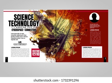 E-book design with abstract technology concept 