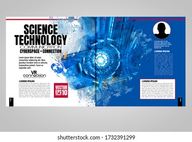 E-book design with abstract technology concept 