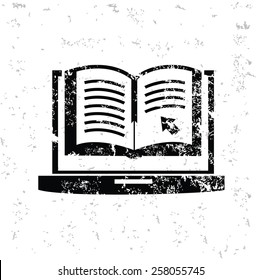 E-book design on old paper,grunge vector
